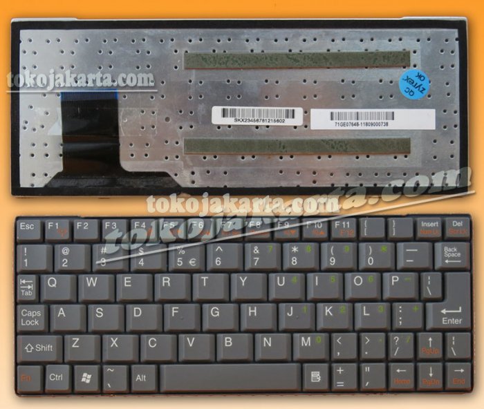 Keyboard Laptop Zyrex Anoa 942 Series / 71GE09018, 71GE09018-10, 71GE07648, 71GE07648-10, 71GE07648-11, HMB317DA01 (Dark Grey-15921A)
