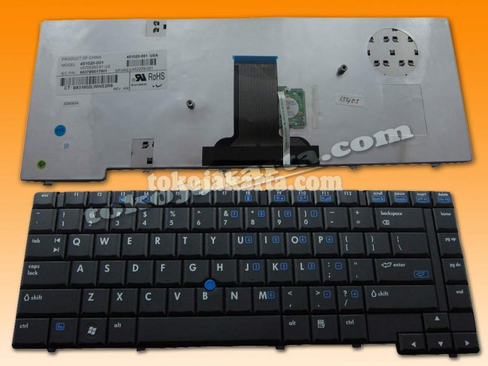 Keyboard Laptop HP 8510P, 8510W With Pointer / 452229-091 (Black)