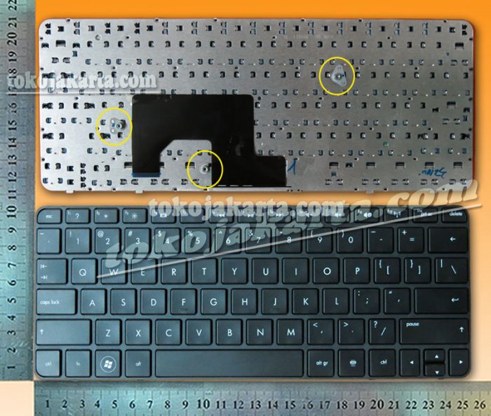 Keyboard Laptop HP Mini 1103, 110-3500, 110-3510Nr, 110-3530Nr, 110-3600, 210-3000  Series/ 622344-001, MP-10C63US6886, AENM3U00410, 2B-31201Q110, 653855-001, 658517-001 647569-171, 633476-001, 633476-031 (Black FRAME -15437B)