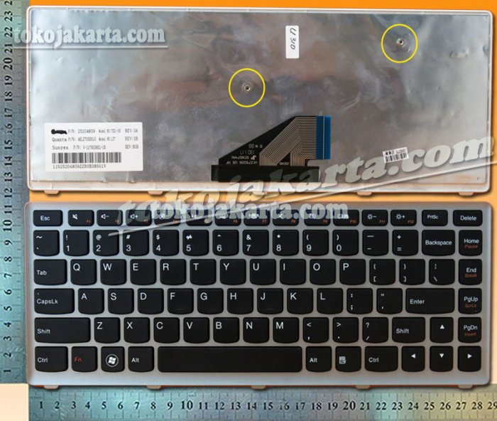 Keyboard Laptop IBM Thinkpad Lenovo U310 U310-ITH U310-IFI Series/ 25204859, 25208294, AELZ7U00010, T3D1-US1, V-127920HS1-US (Black with Silver Frame-15315P)