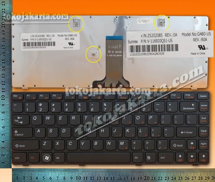 Keyboard Laptop IBM Lenovo G480 G480A, G485  G485A G485G, Z380 Z480 Z485 Series/ 25202118, 25210645 , 2B-06501W600, 9Z.N5TSC.301 , B63SC, L2G8-US, PK130N13A00 , PK130N15A00 , T2G8-US (Black with Frame-15327)