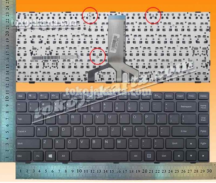 Keyboard Laptop IBM Lenovo IdeaPad 100-14IBD Series/ 6365H-US, SN20K27061, PK1310D1A00, NB-99-6365H-LB-00-US Soket Tengah (Black Frame Black-15332)