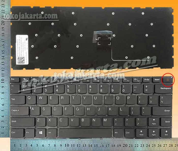 Keyboard Laptop IBM Lenovo Ideapad 110-14, 110-14IBR, 110-14ISK, 110-14AST Series/ (Soket Tengah-15333T)