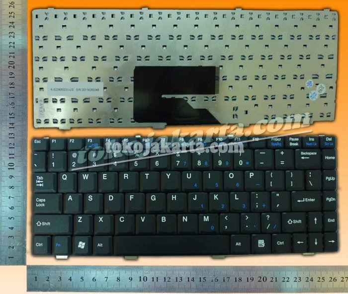 Keyboard Laptop Fujitsu Amilo V2030, V2033, V3515, Li1705 MSI Megabook S250 Series/ K022405E4, S1N-1EBR331, MP-06836PA, K022405E1 US , 71-31737-00, K-022405DS1-US (Black)