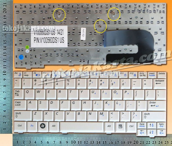 Keyboard Laptop SAMSUNG NC10, ND10, NP-NC10, NP-ND10 Series / V100560DS1 US (Black - 16108)