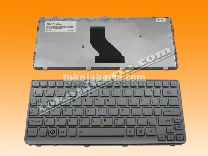 Keyboard Laptop Notebook Toshiba Satellite T210 T215 T215D Series / MP-09R83US6698, PK130CN1A00, NSK-TJ301, 9Z.N2P82.301 (Silver - 15242)