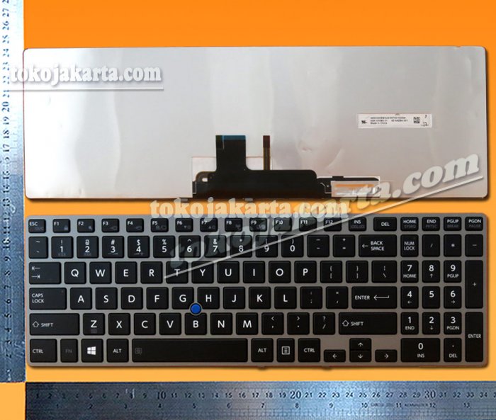Keyboard Laptop TOSHIBA Z50 with Pointer Series/ NSK-V30BN 01, 9Z.NAZBN.001 (Grey Frame Black with Backlit - 15233N)