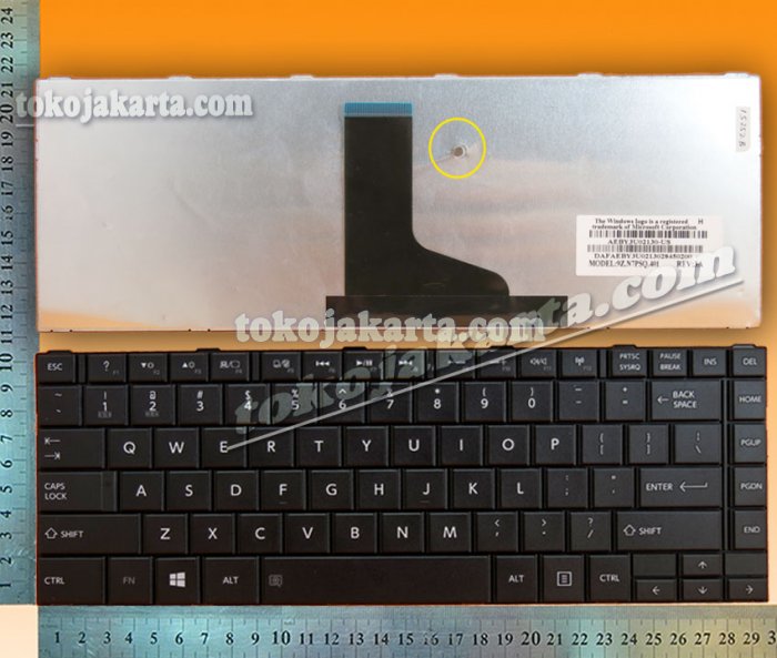 Keyboard Laptop Toshiba Satellite C800, C800D, C805, C840, L800, L805, L830, M800, M805 Series/ MP-11B83US-920W, 9Z.N7PSQ.401, AEBY3U02130-US, TS4SQ (Black - 15252B)