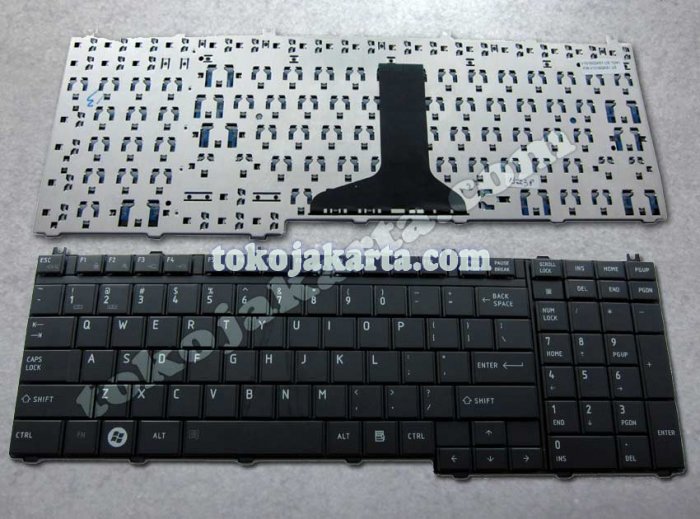 Keyboard Laptop TOSHIBA Satellite P300 P305 P305D P500 A500 L350 L355 L500 L505 L550 L555 / V109202AS1 NSK-TBA01 AEBD3U00030 V000140500 K000061350 AEBD3U00050 (Black - 17 inch) with NumLock