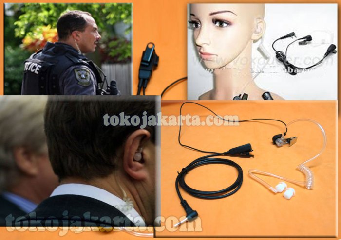Handsfree HF-21M FBI Style Acoustic Clear tube headset PTT compatible for Motorola Talkabout 2-Way Radio (THF-AC21)