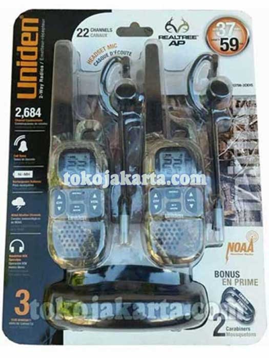 Uniden Walkie Talkie 2-Way Radios GMR3799-2CKHS, GMR3799-2CK GMR3799 (Up To 59Km*) Include Headsets, Carabiner (RS3799)