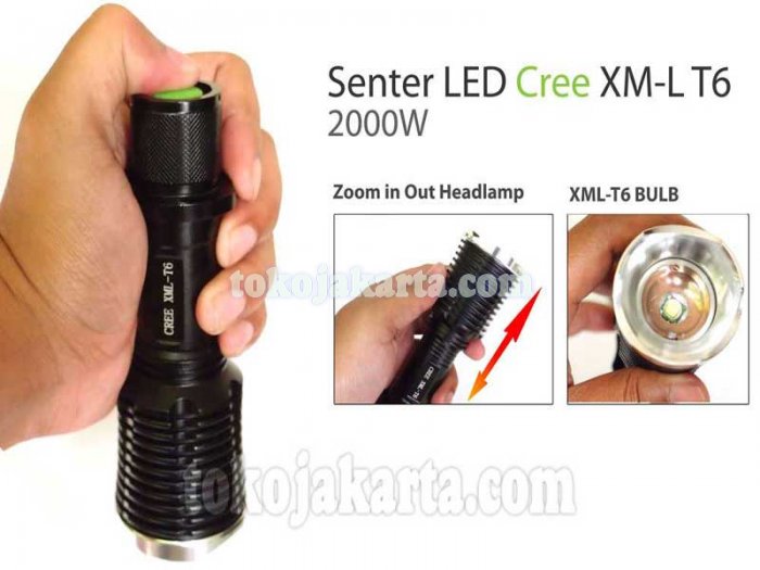Senter LED Cree XM-L T6 Police 2000w (01713)