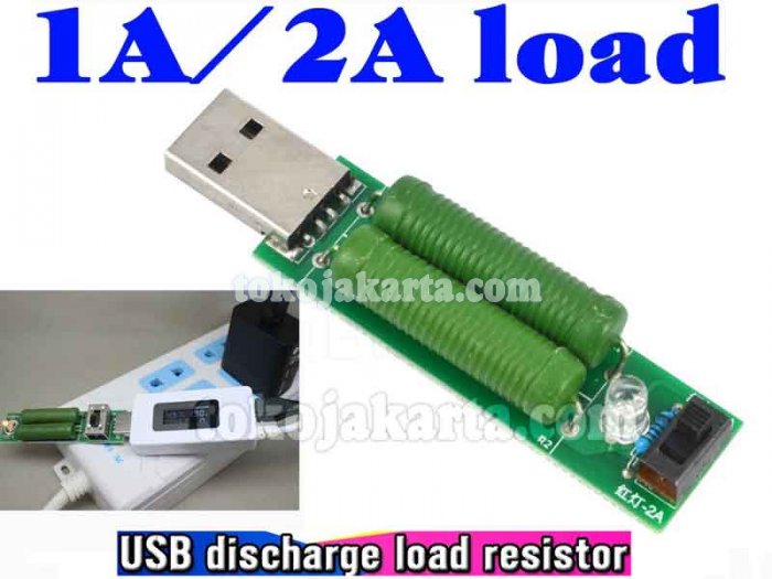USB Load Discharge/ USB Load Resistor Tester 1A/ 2A Switch (Load Tester) With LED Indicator (30301)