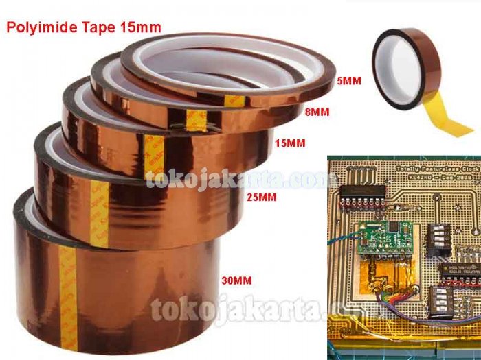 Polyimide High Temperature TAPE 15mm/ Polyimide Isolasi Tahan Panas TAPE 15mm (109815)